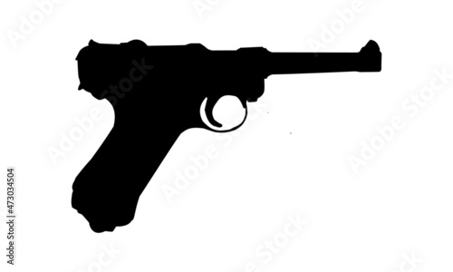 Luger P08 Gun Silhouette Pistol Outline