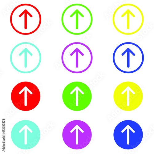 Set of Colorful Arrow Up Vector Icon. Arrow up sign. Top vector icon. Upload symbol. Arrow icon graphic vector sign symbol in a rounded flat design style on white background. Free Download Set of Colorful Arrow Up Vector Icon. Arrow up sign. Top vector icon. Upload symbol. Arrow icon graphic vector sign symbol in a rounded flat design style on white background. - GFXLoad