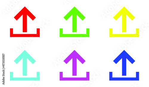 Colorful Upload Icon. Trendy Sign Symbol for your project. Flat design style. Vector icon on white background