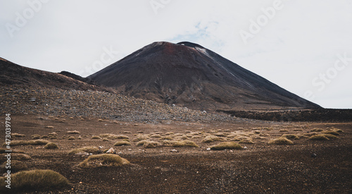 View of Mount Ngauruhoe and the Red Crater, Tongariro National Park, New Zealand