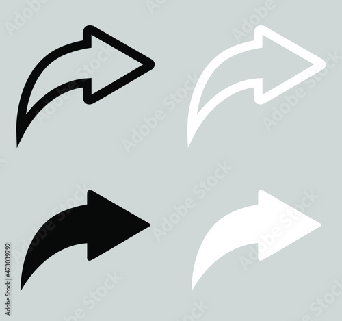 Share icon and arrow vector illustration on gray background. share icon symbol sign vector

