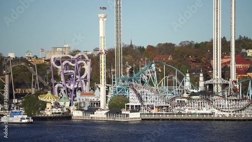 Amusement park Grona Lund on Djurgarden island in Stockholm, Sweden photo