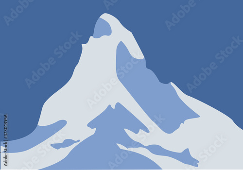 Paisaje de montaña con nieve en invierno.