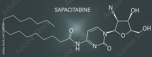 Sapacitabine cancer drug molecule. Nucleoside analog. Skeletal formula.