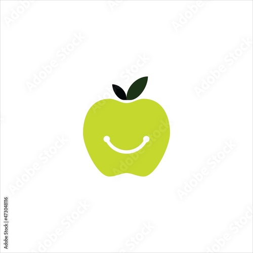 apple logo vector template smile