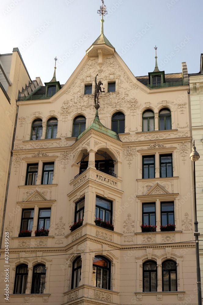 Vienna, Austria. November 1, 2014. Facade of an old building