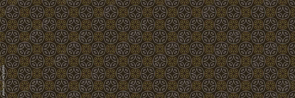 Seamless pattern with floral ornaments on a dark brown background. Vector graphics Seamless pattern with floral ornaments on a dark brown background. Vector graphics
