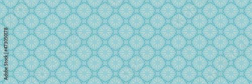 Elegant seamless pattern with geometric ornament on a blue background. Vector illustration