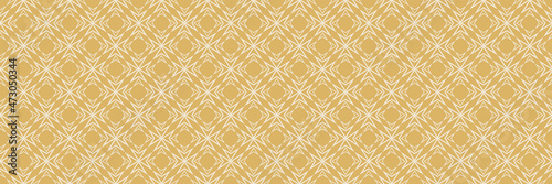 Abstract seamless pattern with geometric elements on gold background. Vector graphics