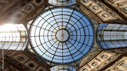Glass roof of the Galleria Vittorio Emmanuele in Milan, Italy photo
