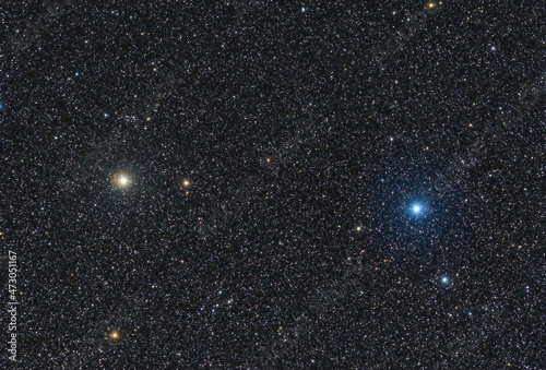  Pollux and Castor  the two brightest stars in the constellation of Gemini. Backgrounds night sky  photo