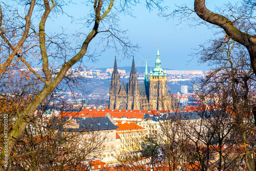 Prague Castle view from Petrin hill