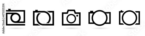 Camera icons set, vector illustration