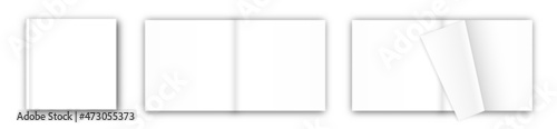 White book mockup. Set of book template isolated on white background, vector illustration