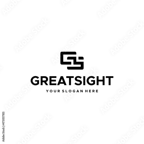 Minimalist logo initial GS GREATSIGHT logo design