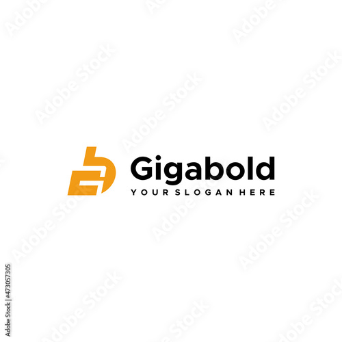 Minimalist flat letter mark GIGABOLD logo design