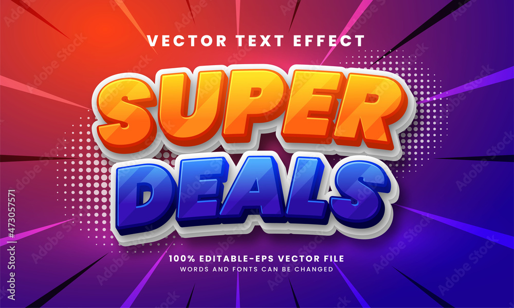 Super deals 3D editable text style effect suitable for product promotion needs.