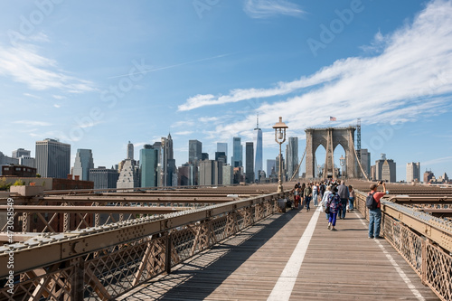 City bridge and city skyline