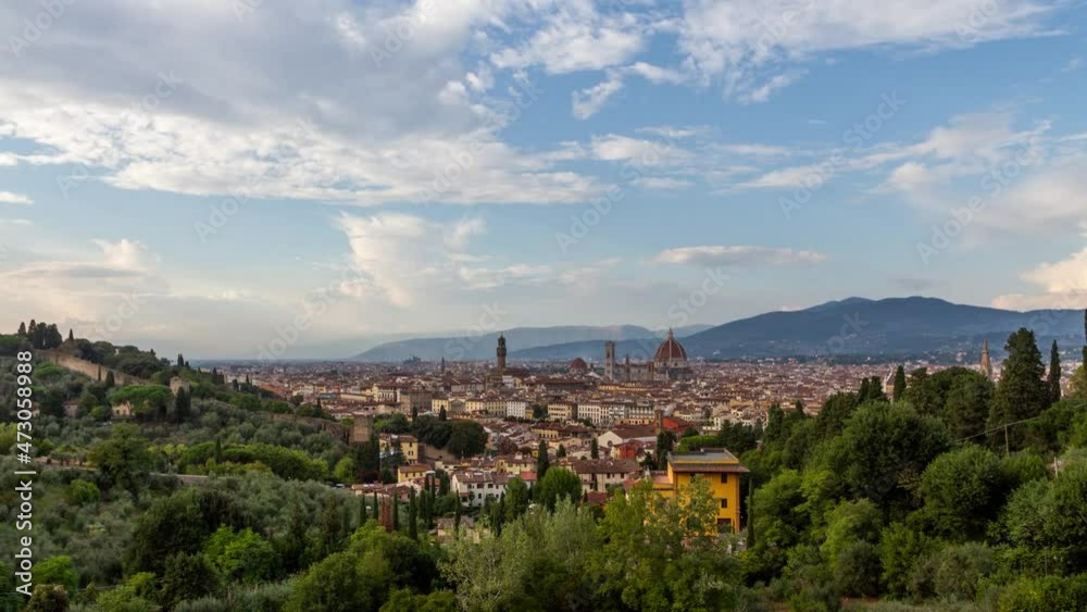 Time lapse of Florence historical center with Cathedral and Palazzo Vecchio, Italy Time lapse of Florence historical center with Cathedral and Palazzo Vecchio, Italy
