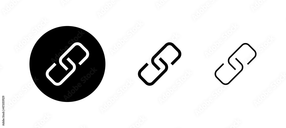 Link icons set. Hyperlink chain sign and symbol Link icons set. Hyperlink chain sign and symbol