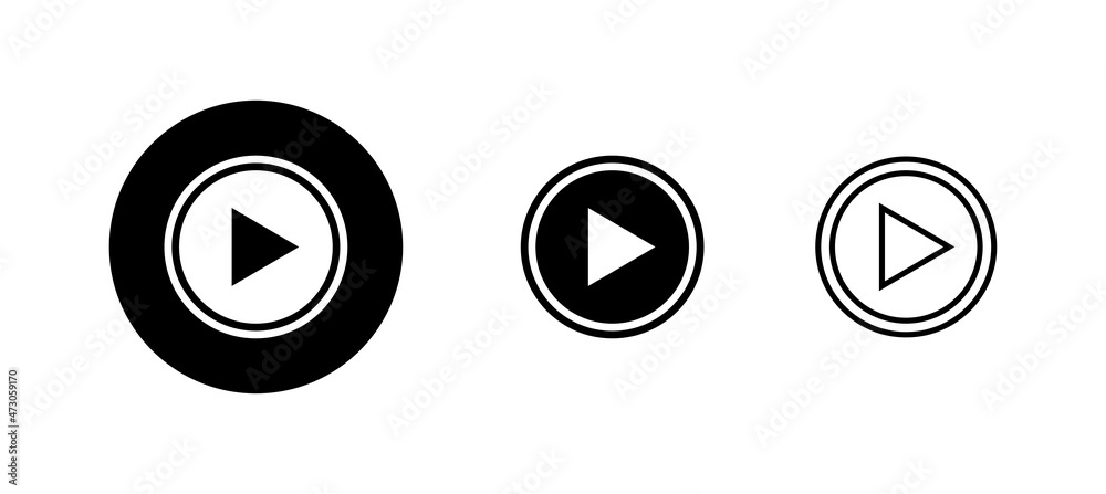 Play Icons set. Play button sign and symbol Play Icons set. Play button sign and symbol