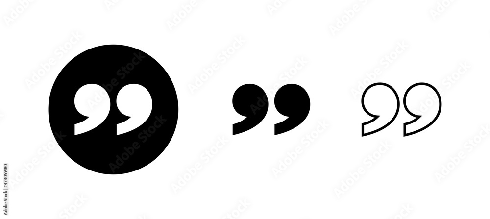 Quote icons set. Quotation mark sign and symbol Quote icons set. Quotation mark sign and symbol