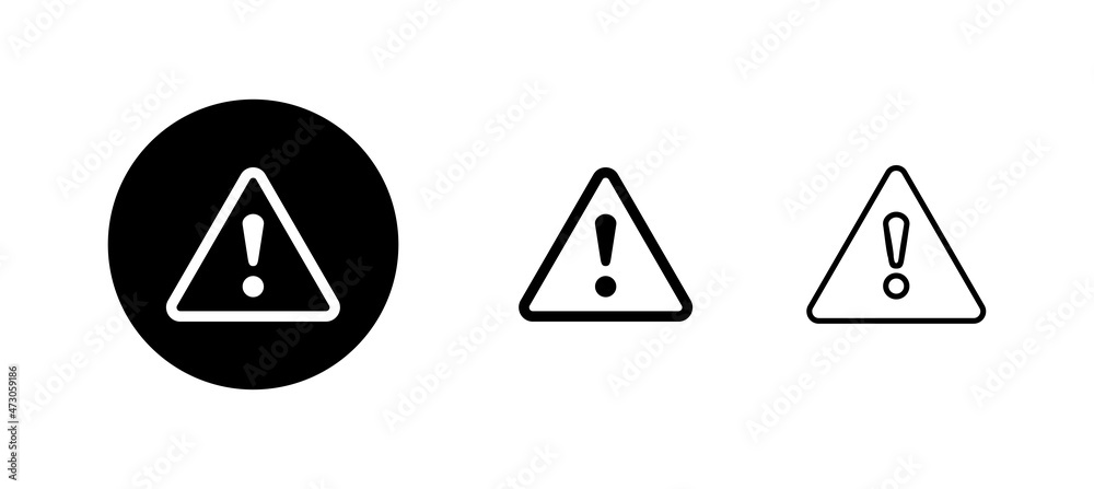 Exclamation danger icons set. attention sign and symbol. Hazard warning attention sign Exclamation danger icons set. attention sign and symbol. Hazard warning attention sign