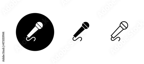 Microphone icons set. karaoke sign and symbol