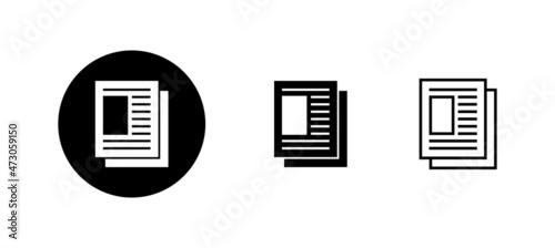 Newspaper icons set. news paper sign and symbolign