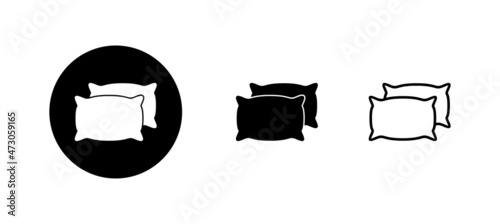 Pillow icons set. Pillow sign and symbol. Comfortable fluffy pillow