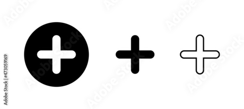 Wallpaper Mural Plus Icons set. Add plus sign and symbol Torontodigital.ca