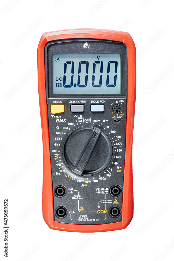 Digital multimeter isolated on the white background