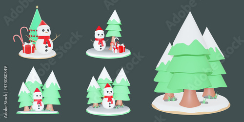 christmas 3d rendering illustration