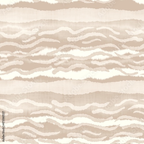 Minimal ecru jute wavy stripe texture pattern. Two tone washed out beach decor background. Modern rustic brown sand color design. Seamless striped distress pattern for shabby chic coastal living. © Nautical