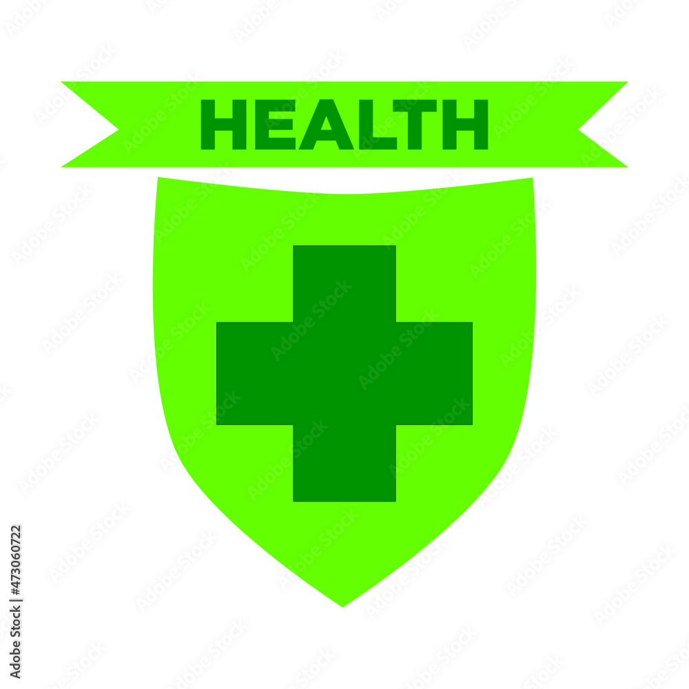 Shield and plus sign. Perfect for logos and brands Shield and plus sign. Perfect for logos and brands