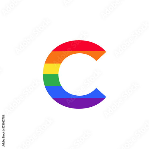 Free Download Letter C Colored in Rainbow Color Logo Design Inspiration for LGBT Concept - GFXLoad