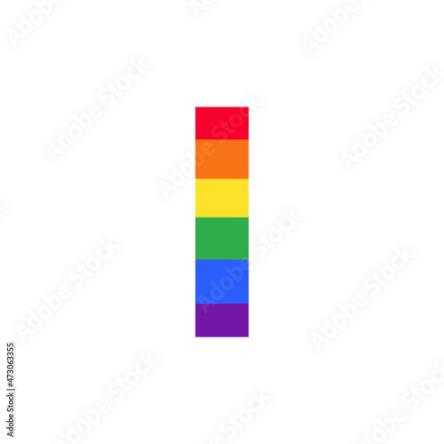 Letter I Colored in Rainbow Color Logo Design Inspiration for LGBT Concept