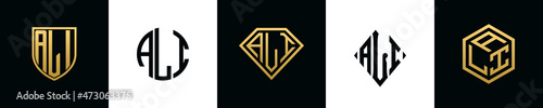 Initial letters ALI logo designs Bundle photo