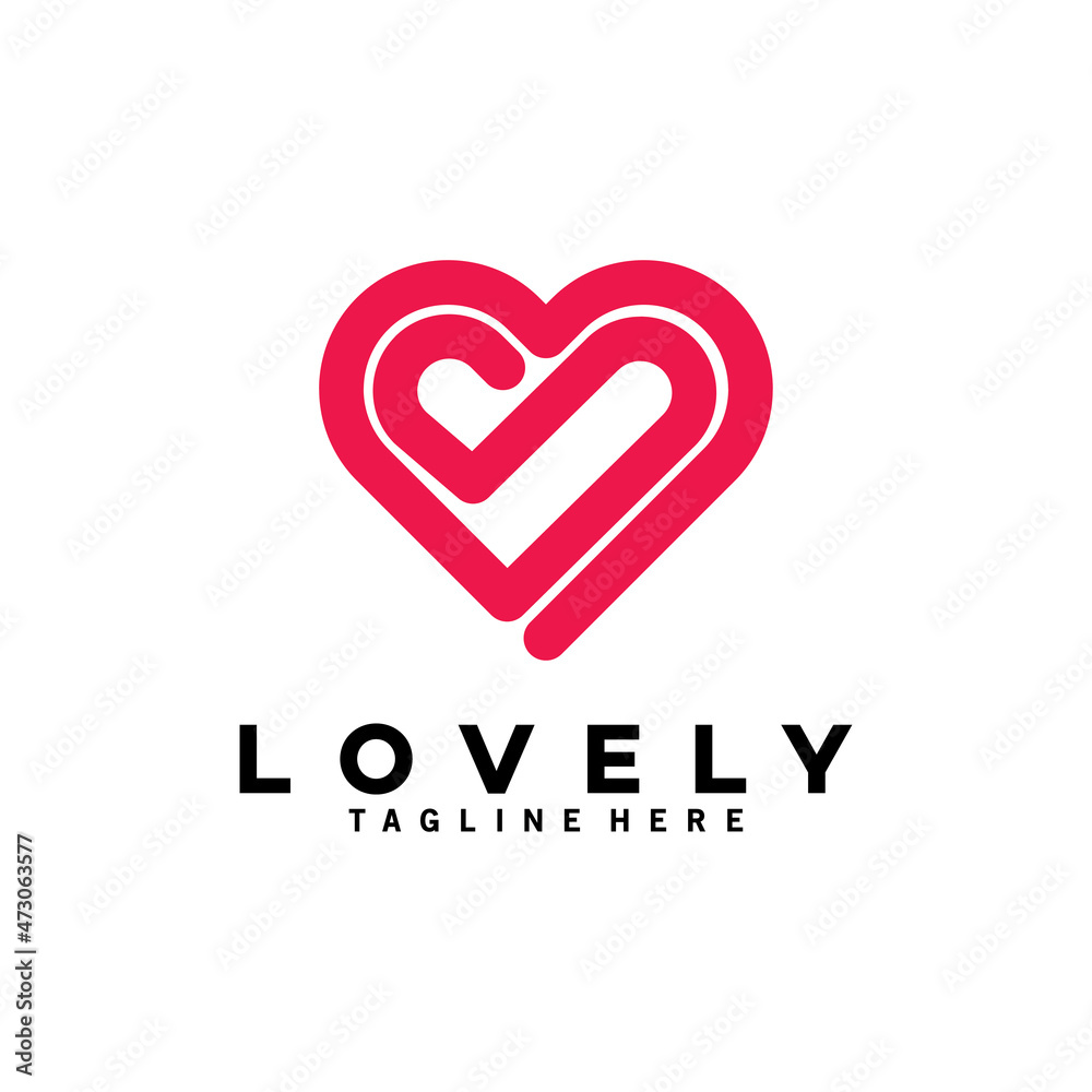love logo with line