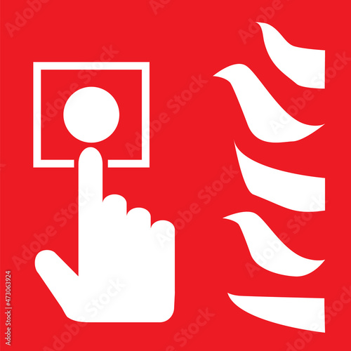 Fire emergency icon on white background. Fire safety sign. Fire alarm call point symbol. flat style.