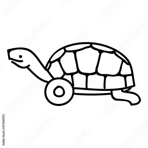 Injured tortoise leg icon. Hand drawn vector illustration.