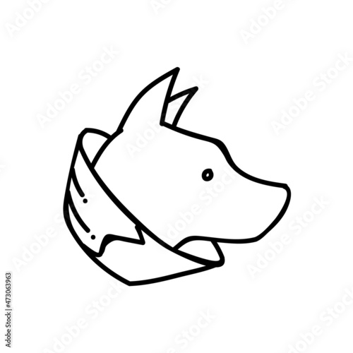 Sick dog icon. Hand drawn vector illustration.