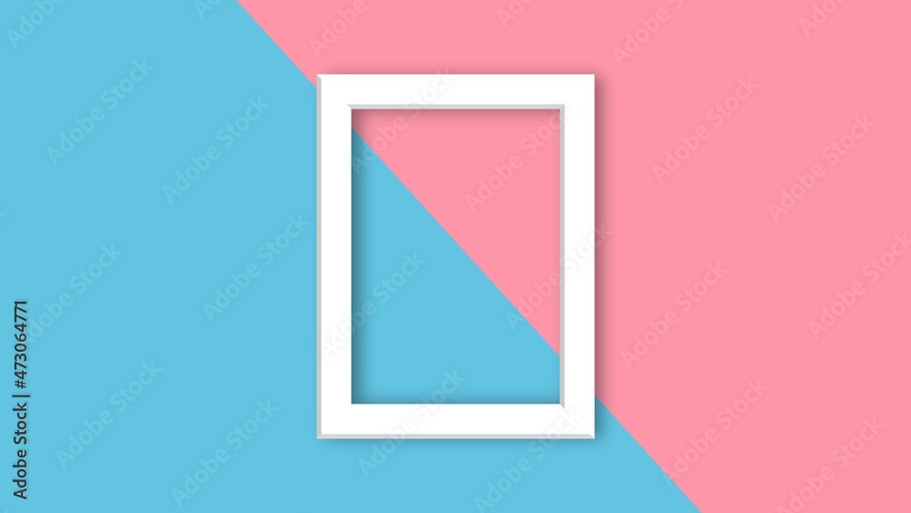 pastel color background with white square frame. pastel color background with white square frame.