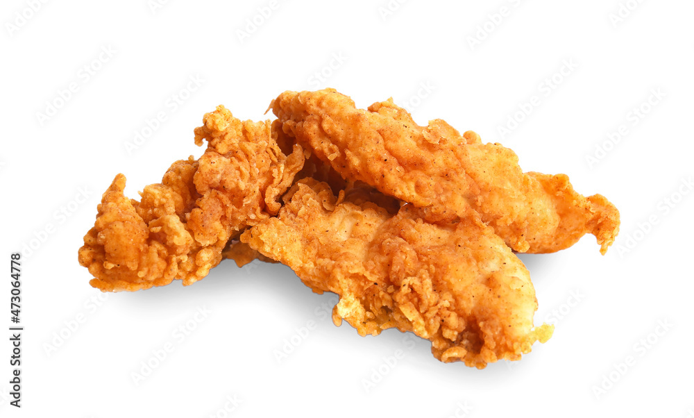 Tasty deep fried chicken wings on white background Tasty deep fried chicken wings on white background
