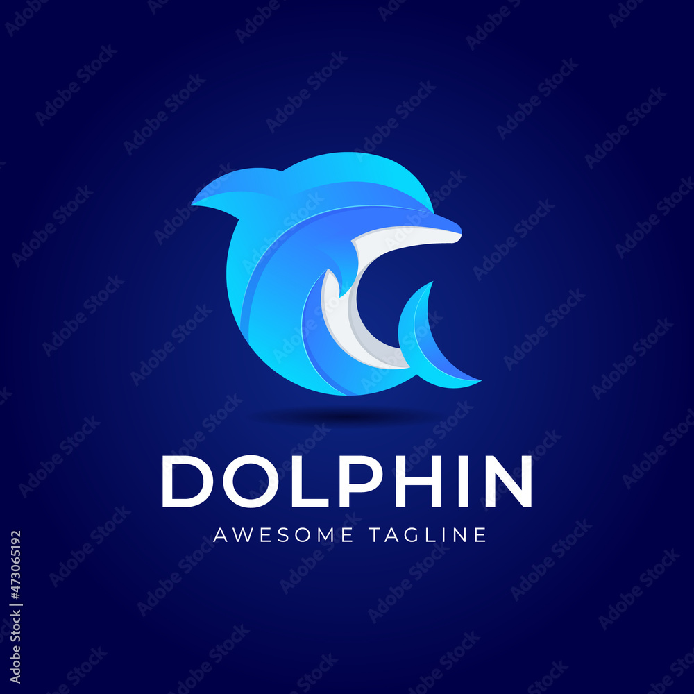 Fototapeta premium Dolphin leopard logo inspiration vector illustration