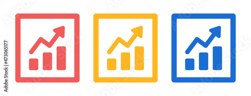 Increase and decrease symbol icon. Data chart icon set