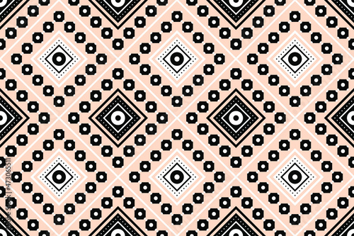 Geometric ethnic oriental seamless pattern traditional Design for background,carpet,wallpaper.clothing,wrapping,Batik fabric,Vector illustration.embroidery style - Sadu, sadou, sadow or sado