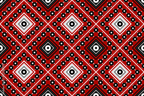 Geometric ethnic oriental seamless pattern traditional Design for background,carpet,wallpaper.clothing,wrapping,Batik fabric,Vector illustration.embroidery style - Sadu, sadou, sadow or sado
