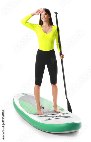 Sporty young woman with boa...