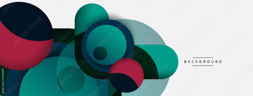 Fototapeta premium Circle and round shapes abstract background. Vector illustration for wallpaper banner background or landing page